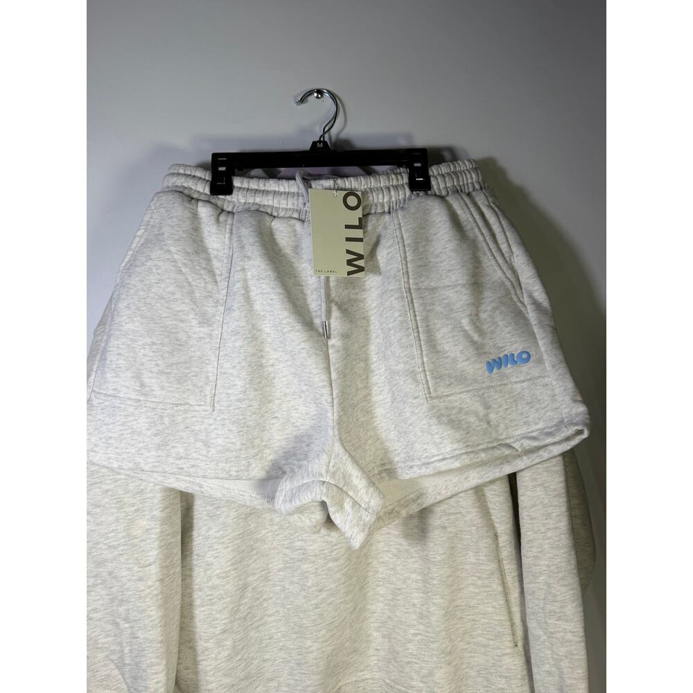 WILO The Label Women’s 2-Piece Hoodie Shorts Set White Marle Blue L NWT - Picture 9 of 13